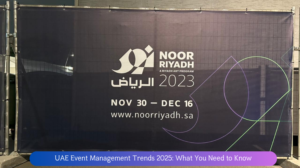 Modern event management trends in UAE 2025 including modular cabins, digital integration, hybrid events, and sustainable practices
