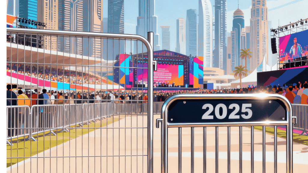 Police barriers vs heras fencing comparison for UAE event crowd control - professional security barriers and temporary fencing solutions